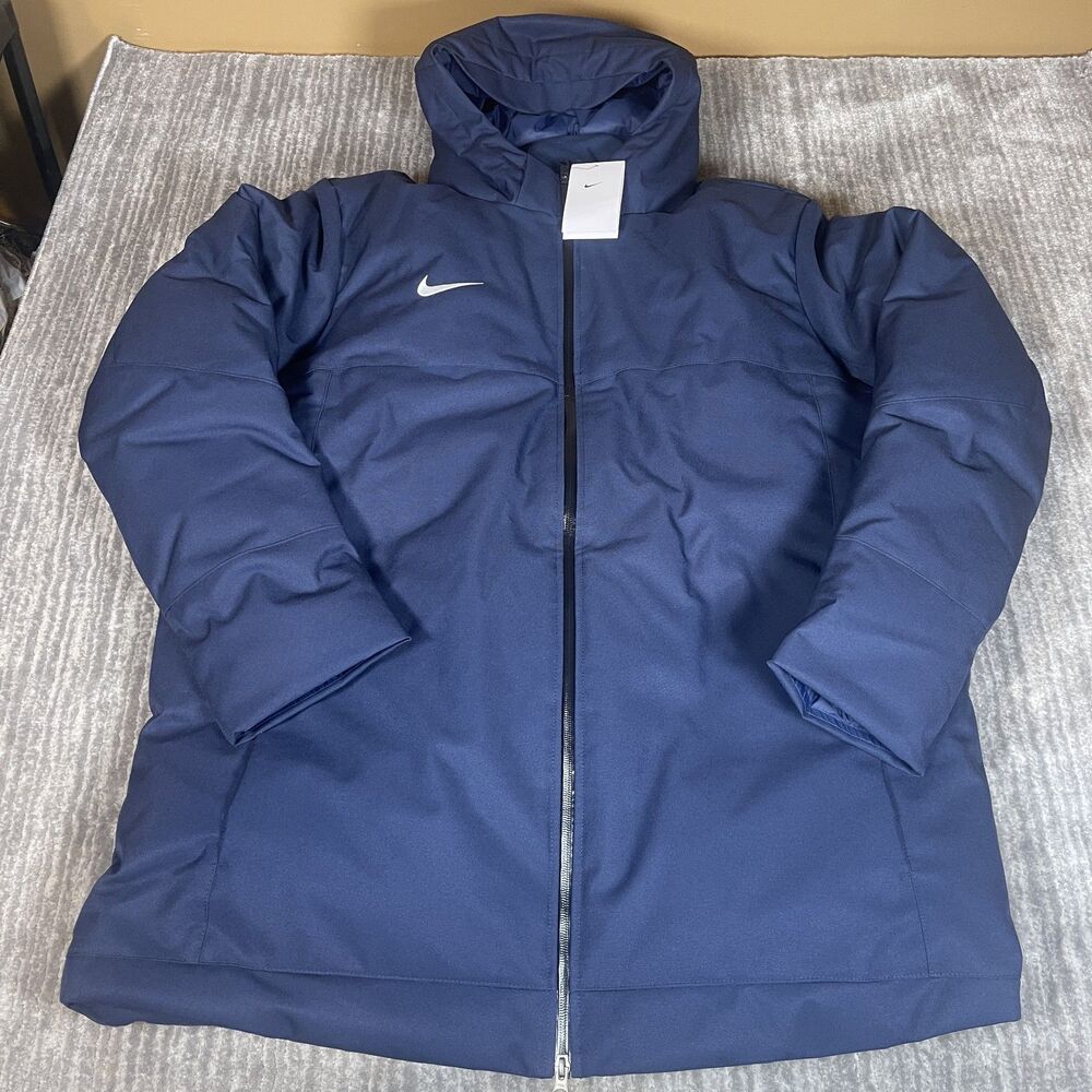 Nike Parka Jacket Mens XL Blue Down Insulated Hooded 550 Winter DJ6526-419